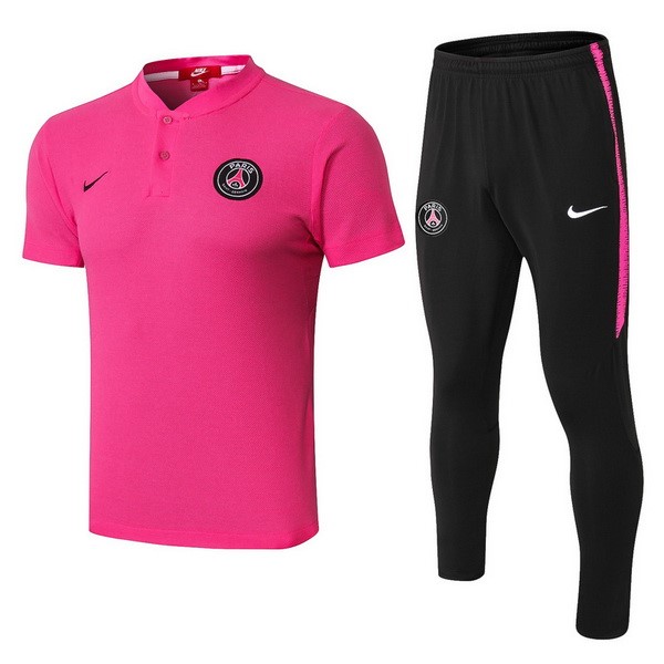 Polo Conjunto Completo Paris Saint Germain 2018-2019 Rosa Negro